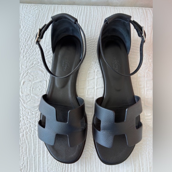 Hermes Santorini Black Sandals, Suze 39,5 ( 9,5) - Picture 10 of 15